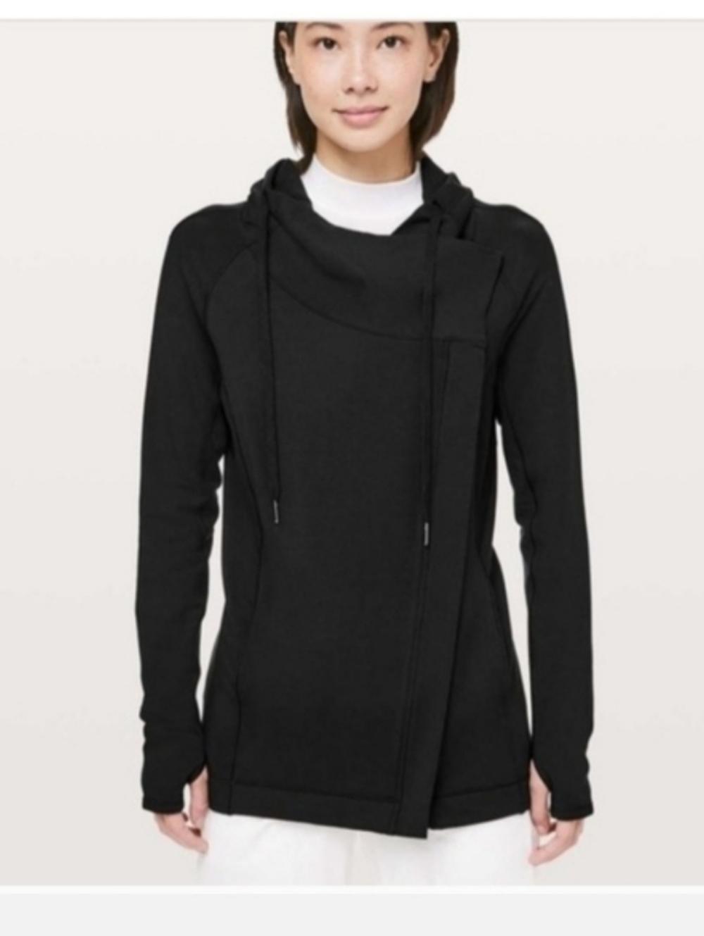 Lululemon Piloton Asymmetrical Hooded  - Black Sz 10